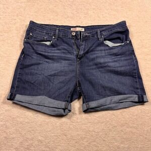 Signature by Levi Strauss Co Mid Rise Denim Shorts Cuffed Women's Size 16 W33